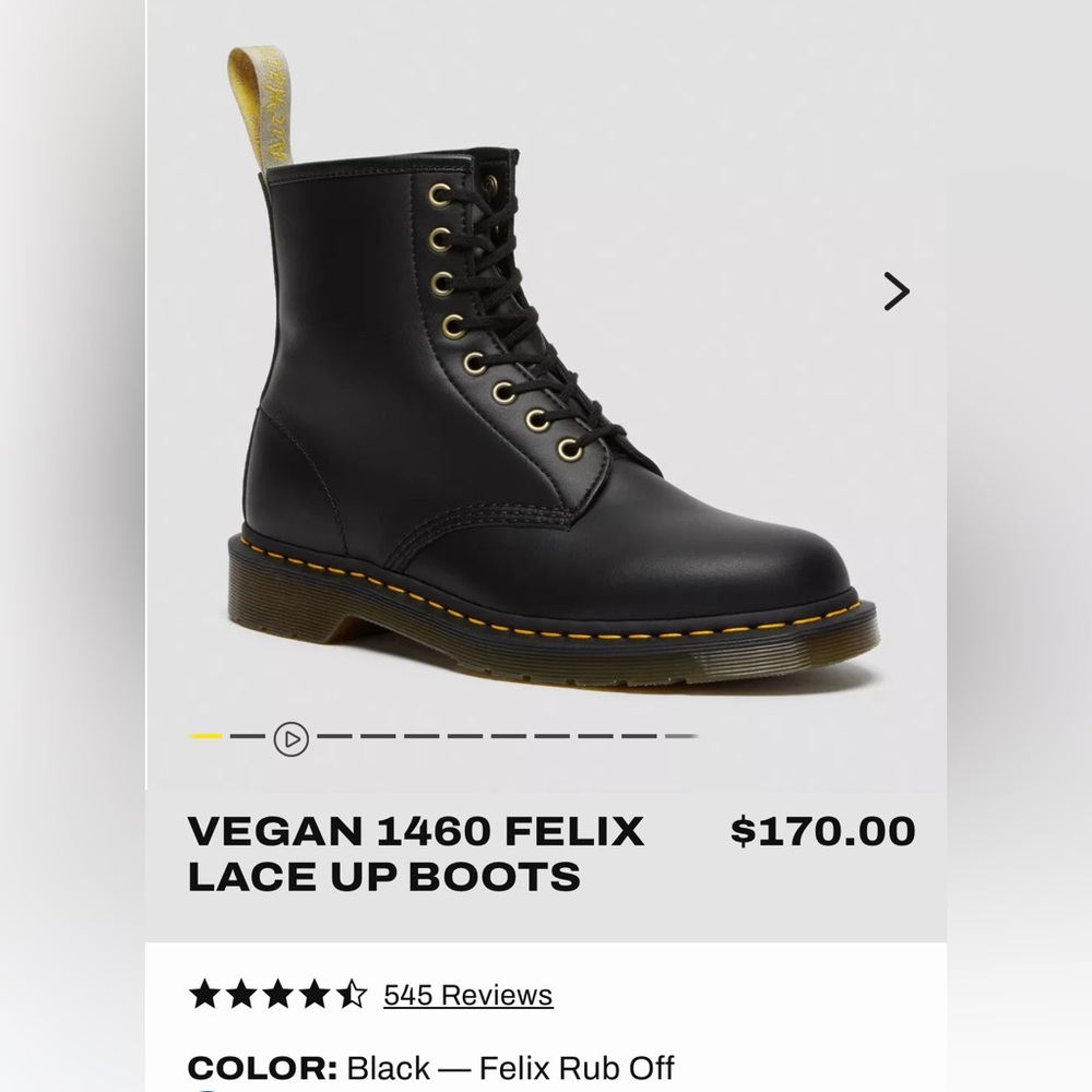 Doc Martens Vegan 1460 Lace Up Boots Size 7 US Womens